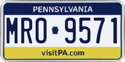 PA license plate MRO9571