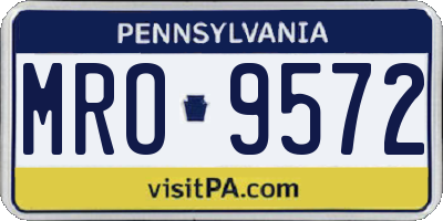 PA license plate MRO9572