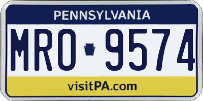 PA license plate MRO9574