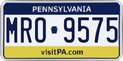 PA license plate MRO9575