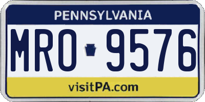 PA license plate MRO9576