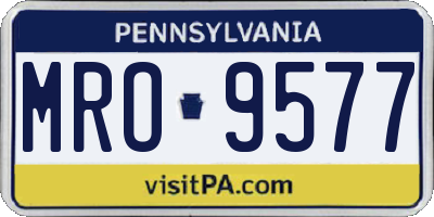 PA license plate MRO9577