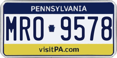 PA license plate MRO9578