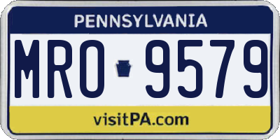 PA license plate MRO9579