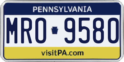 PA license plate MRO9580
