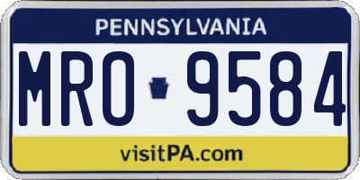 PA license plate MRO9584