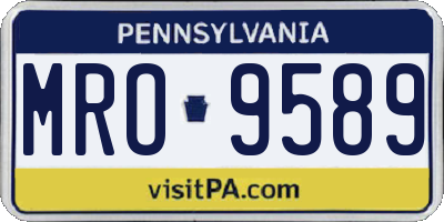 PA license plate MRO9589