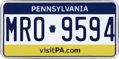 PA license plate MRO9594