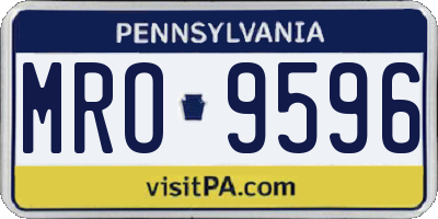 PA license plate MRO9596