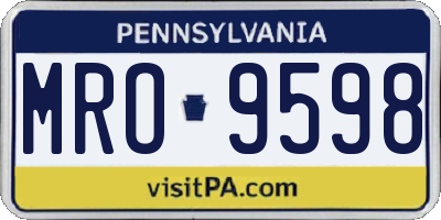 PA license plate MRO9598