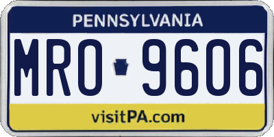PA license plate MRO9606