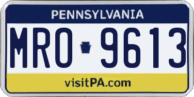 PA license plate MRO9613