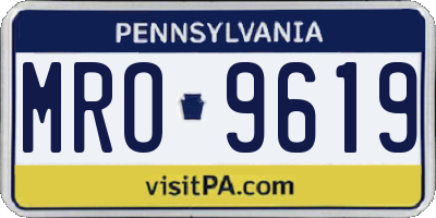 PA license plate MRO9619