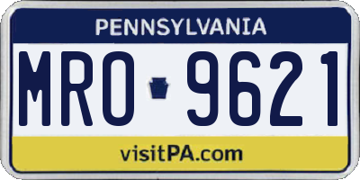 PA license plate MRO9621