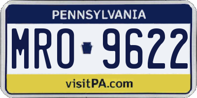 PA license plate MRO9622