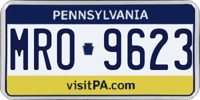 PA license plate MRO9623