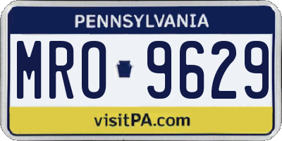 PA license plate MRO9629