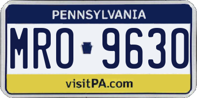 PA license plate MRO9630