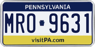 PA license plate MRO9631