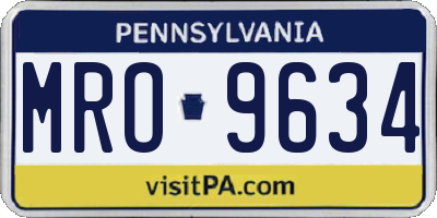PA license plate MRO9634