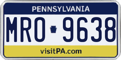 PA license plate MRO9638
