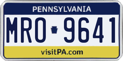PA license plate MRO9641