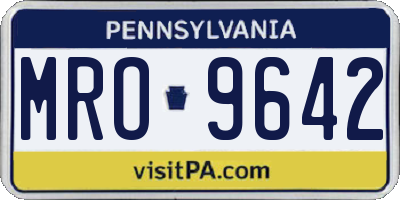 PA license plate MRO9642
