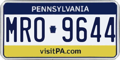 PA license plate MRO9644