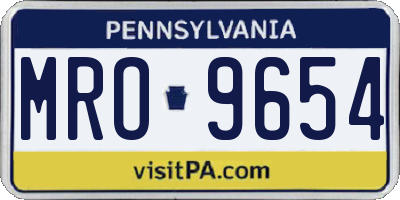 PA license plate MRO9654