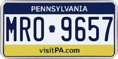 PA license plate MRO9657