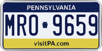 PA license plate MRO9659