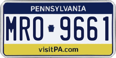 PA license plate MRO9661
