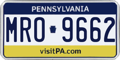 PA license plate MRO9662