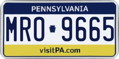 PA license plate MRO9665