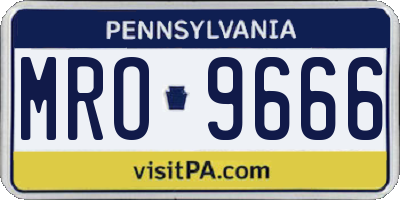 PA license plate MRO9666