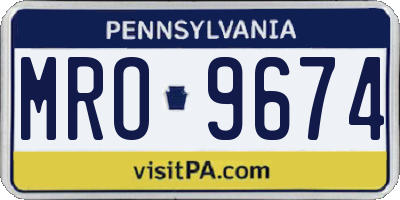 PA license plate MRO9674