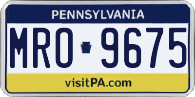 PA license plate MRO9675