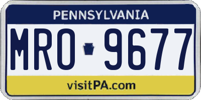 PA license plate MRO9677
