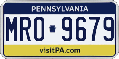 PA license plate MRO9679