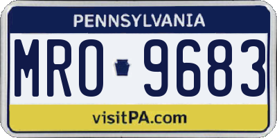PA license plate MRO9683