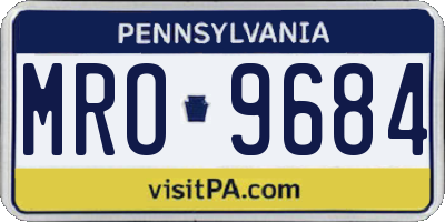 PA license plate MRO9684