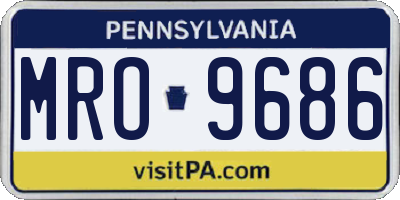 PA license plate MRO9686