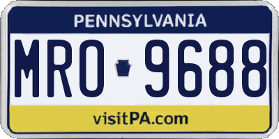 PA license plate MRO9688
