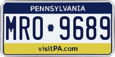 PA license plate MRO9689