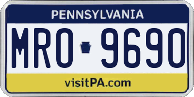 PA license plate MRO9690
