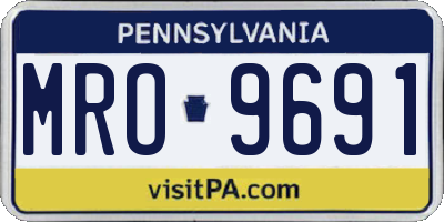 PA license plate MRO9691