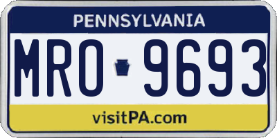 PA license plate MRO9693