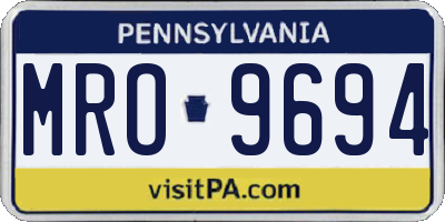 PA license plate MRO9694