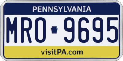 PA license plate MRO9695