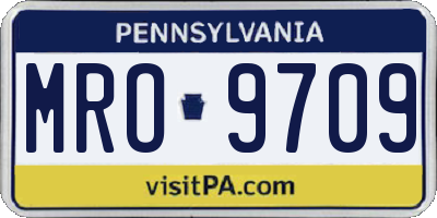 PA license plate MRO9709